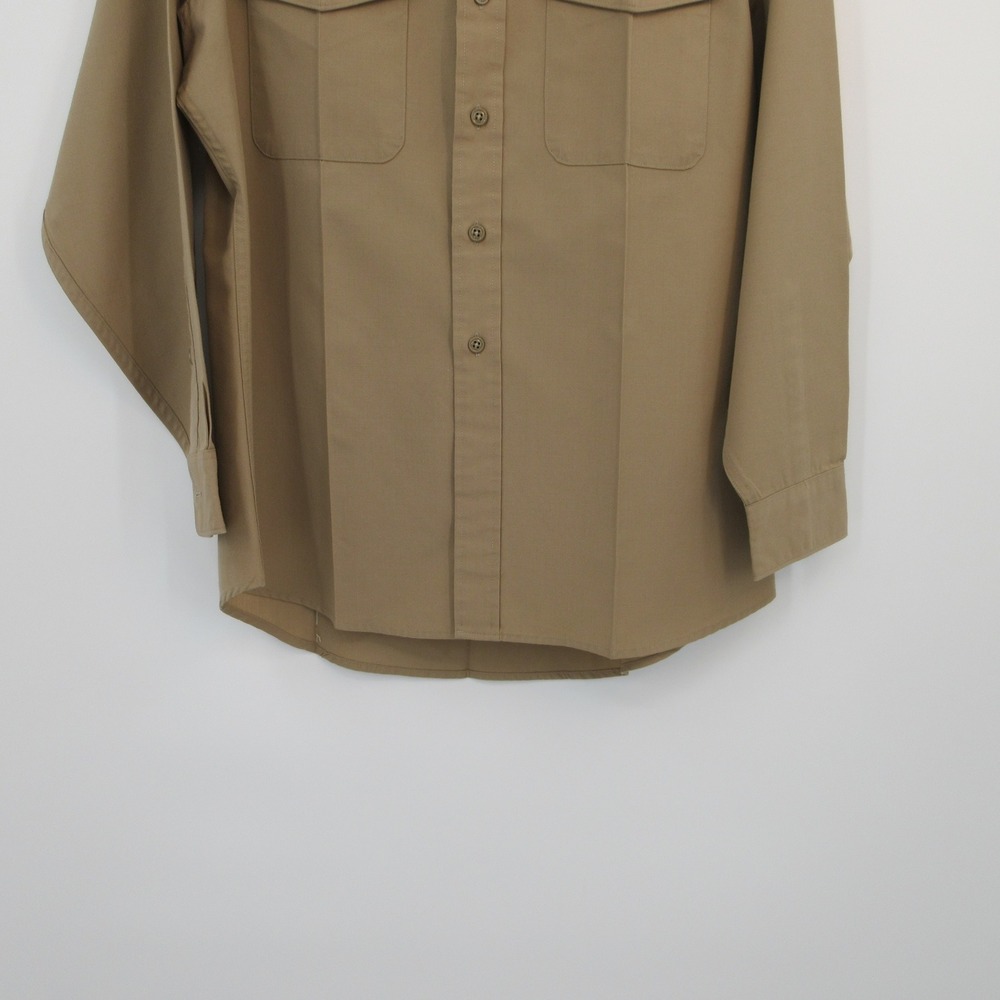 Marine USMC Uniform Shirt Khaki Tan Long Sleeve Military Mens XL - Picture 4 of 10